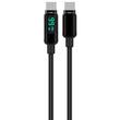 Lemontti Cable Screen Display digitale da tipo C a tipo C, ricarica rapida, 100 W, 2 m, nero