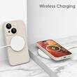 Lemontti Case Liquid Silicon MagCharge iPhone 15 Beige (360° bescherming, fijn materiaal, gevoerd met microvezel)