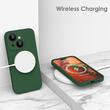 Lemontti Case Liquid Silicon MagCharge iPhone 15 Plus Groen (360° bescherming, fijn materiaal, gevoerd met microvezel)