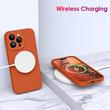 Lemontti Case Liquid Silicon MagCharge iPhone 15 Pro Oranje (360° bescherming, fijn materiaal, gevoerd met microvezel)