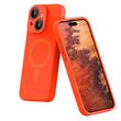 Lemontti Liquid Silicon MagCharge iPhone 15 Hülle Neon Orange (360° Schutz, feines Material, gefüttert mit Mikrofaser)