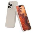 Lemontti Case Liquid Silicon MagCharge iPhone 15 Pro Max Beige (360° bescherming, fijn materiaal, gevoerd met microvezel)