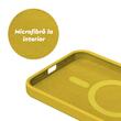 Lemontti Case Liquid Silicon MagCharge iPhone 15 Pro Max Geel (360° bescherming, fijn materiaal, gevoerd met microvezel)