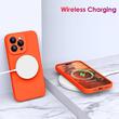 Lemontti Liquid Silicon MagCharge Case iPhone 15 Pro Max Neon Oranje (360° bescherming, fijn materiaal, gevoerd met microvezel)