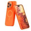 Lemontti Case Liquid Silicon MagCharge iPhone 15 Pro Neon Orange (360° Schutz, feines Material, gefüttert mit Mikrofaser)