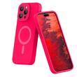 Lemontti Case Liquid Silicon MagCharge iPhone 15 Pro Neon Pink (360°-Schutz, feines Material, gefüttert mit Mikrofaser)