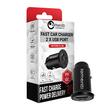 Lemontti Autoladegerät Schnellladung 30 W 5 A 2 Anschlüsse PD Typ C + USB-A QC 3.0, Schwarz