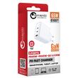 Lemontti Network Charger GaN 2x Type-C and 1x USB-A, 65W, Fast Charge, EU Plug, White