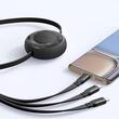 Cavo Mcdodo 3 in 1 da USB a Lightning, MicroUSB e Type-C Ricarica Super Veloce, 66W, 1,2m, Nero