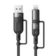 Cavo Mcdodo 4 in 1 da USB-A/Tipo-C a Lightning/Tipo-C, Ricarica Rapida PD, 60W, 1,2m, Nero