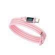 Cavo Mcdodo da tipo C a display digitale tipo C in silicone, ricarica rapida, 100 W, 1,2 m, rosa