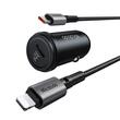 Mcdodo Chargeur Voiture 1xType-C Charge Rapide PD 30W, câble Type-C vers Lightning 1,2m Noir