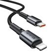 Mcdodo Chargeur Voiture 1xType-C Charge Rapide PD 30W, câble Type-C vers Lightning 1,2m Noir