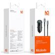 Mcdodo Chargeur Voiture 1xType-C Charge Rapide PD 30W, câble Type-C vers Lightning 1,2m Noir