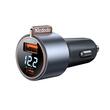 Mcdodo Chargeur de voiture double port 1x USB, 1x affichage numérique Type-C, charge rapide PD, 75W, noir
