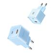 Mcdodo Chargeur réseau double port Type-C et USB-A dichromatique, charge rapide PD 33W, bleu