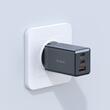 Mcdodo Chargeur réseau GaN5 Mini Pro Chargeur rapide 67W, Port 2xType-C+ 1xUSB-A, câble Type-C, 2 m, Noir