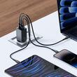 Mcdodo Chargeur réseau GaN5 Mini Pro Chargeur rapide 67W, Port 2xType-C+ 1xUSB-A, câble Type-C, 2 m, Noir