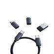 Mcdodo Set di adattatori e cavi, 1 custodia, 3 adattatori da USB-C a Lightning, microUSB, USB, 1 cavo USB-C, 1 scheda TF, 1 chiave per scheda SIM, Nero