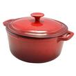 Pentola in ghisa smaltata con coperchio, rossa, 2,2 L, Perfect Home