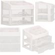 Organizer per cosmetici, plastica, 3 livelli, 2 cassetti, bianco, 30x25x34 cm, Springos
