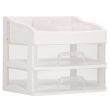 Organizer per cosmetici, plastica, 3 livelli, 2 cassetti, bianco, 30x25x34 cm, Springos