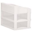 Organizer per cosmetici, plastica, 3 livelli, 2 cassetti, bianco, 30x25x34 cm, Springos