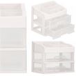 Organizer per cosmetici, plastica, 3 livelli, 2 cassetti, bianco, 30x25x34 cm, Springos