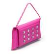 Urban Vanilla, Busta in pelle con coperchio con 12 cristalli grandi e manico con piccoli cristalli CIOCO SPARKLE, Rosa