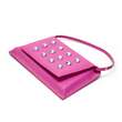 Urban Vanilla, Busta in pelle con coperchio con 12 cristalli grandi e manico con piccoli cristalli CIOCO SPARKLE, Rosa