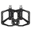 Pedali bici MTB e città, con tacchette, modello largo, ergonomici, antiscivolo, ultraleggeri, impermeabili, antipolvere, cuscinetto DU, 11,2 x 8,7 x 1,5 cm, acciaio e nylon, West Biking, nero, set di 2 pedali