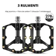 Pedales para bicicletas MTB y urbanas, West Biking, aleación de aluminio, fibra de carbono y cromo molibdeno, 11,7 x 9,9 x 1,7 cm, negro, juego de 2 pedales