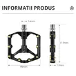 Pedales para bicicletas MTB y urbanas, West Biking, aleación de aluminio, fibra de carbono y cromo molibdeno, 11,7 x 9,9 x 1,7 cm, negro, juego de 2 pedales