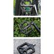 Pedali piattaforma per bici da città e MTB, modello largo, con tacchette, antiscivolo, ultraleggeri, impermeabili, antipolvere, cuscinetto DU, 10,5 x 13 x 1,9 cm, acciaio e fibra di nylon, West Biking, nero, set di 2 pedali