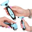 Spazzola, rifinitore, cura per cani e gatti, autopulente, blu e nero, 5 cm, Springos