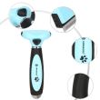 Spazzola, rifinitore, cura per cani e gatti, autopulente, blu e nero, 5 cm, Springos