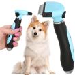 Spazzola, rifinitore, cura per cani e gatti, autopulente, blu e nero, 5 cm, Springos