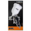 Pistola de pintura, cubeta superior de plástico, 4 bar, 0,6 L, 1,5 mm, NEO