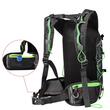 Zaino da bici pieghevole, ultra leggero, impermeabile, tasca per sistema di idratazione, 10 L, West Biking, nero con verde