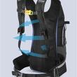 Zaino da trekking, ciclismo, ultraleggero, impermeabile, tasca per sistema di idratazione, materiale traspirante, portacasco, 16L, West Biking, nero con verde