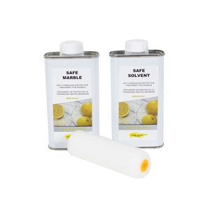 Kit Profesional “Mármol Seguro”, 100 ML: Protección Anticorrosión (limón, vino, zumos, vinagre, etc.) para piedra natural pulida