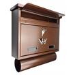 Cassetta postale, Damech, con spazio per giornali, marrone, formato C4, 39x12x41 cm