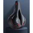 Sella MTB con fermo riflettente rosso e memory foam, ergonomica, impermeabile, resistente agli urti, 27,5 x 19,5 x 9 cm, poliuretano, West Biking, nera con rosso