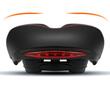 Sella MTB con fermo riflettente rosso e memory foam, ergonomica, impermeabile, resistente agli urti, 27,5 x 19,5 x 9 cm, poliuretano, West Biking, nera con rosso