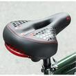 Sella MTB con fermo riflettente rosso e memory foam, ergonomica, impermeabile, resistente agli urti, 27,5 x 19,5 x 9 cm, poliuretano, West Biking, nera con rosso