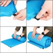 Selbstaufblasende Campingmatratze, Polyester und PU-Schaum, blau, 180x50 cm, Springos