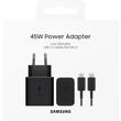 Samsung Original Netzwerk-Ladegerät, superschnelles Laden, USB-Typ-C-Anschluss, Low Standby, 45 W, Typ C – Typ-C-Kabel (5 A) im Lieferumfang enthalten, 1,8 m, Schwarz