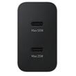 Samsung Netzwerk-Ladegerät-Set Super Fast Charger Common Duo 50W, 2 x USB Typ-C, Kabel Typ-C - Typ-C (5A), Schwarz