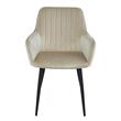Sedia da cucina/soggiorno, Artool, Solden, velluto, metallo, beige e nero, 55x45,5x83,5 cm