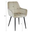 Sedia da cucina/soggiorno, Artool, Solden, velluto, metallo, beige e nero, 55x45,5x83,5 cm
